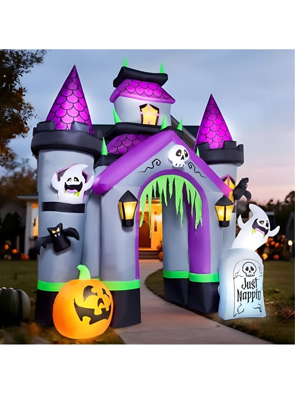Halloween Inflatables 12 FT Haunted House Castle Archway Outdoor